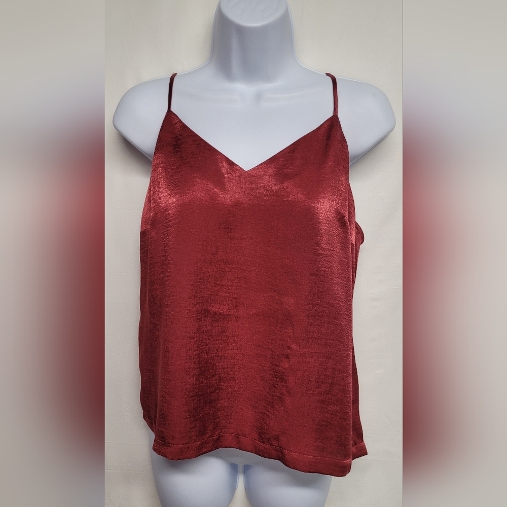 Prologue S Cami Top Adjustable Spaghetti straps Sheen Burgundy Wine
